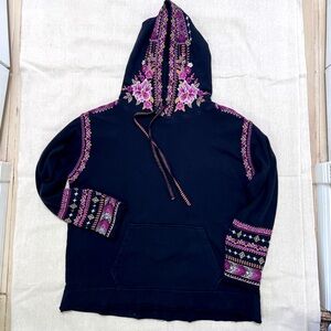Johnny Was Embroidered Oversized Hoodie Sz. Medium